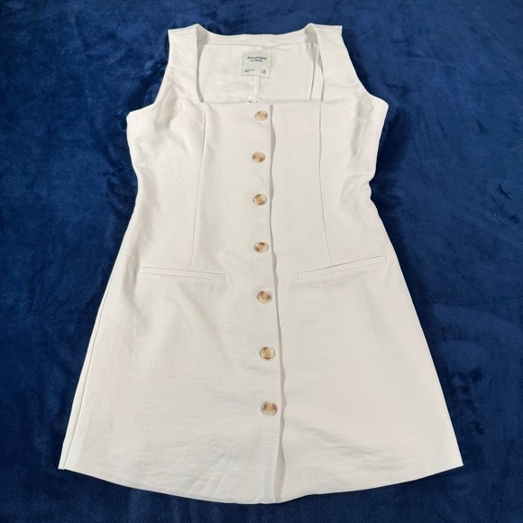 Abercrombie & Fitch Dresses & Skirts - Abercrombie & Fitch Mini Dress Women Small P White Square Neck Button Front NWT